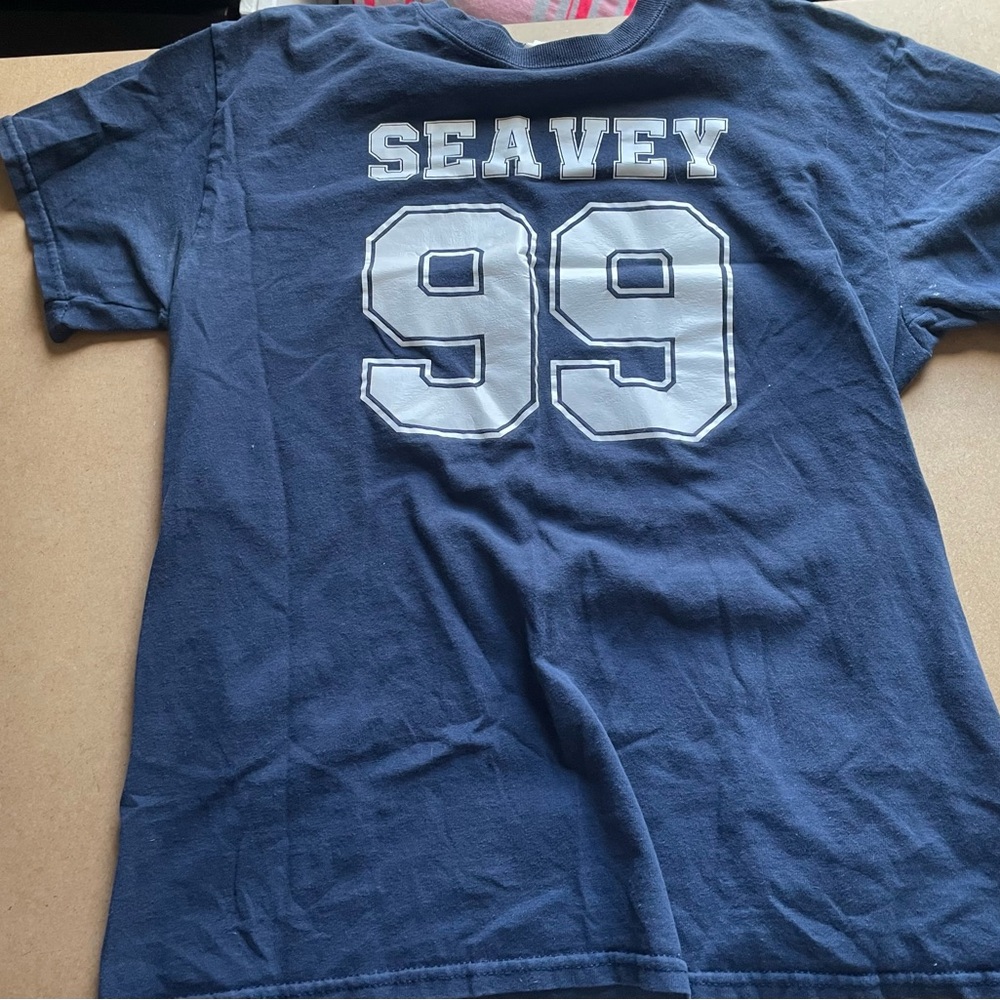 Navy Blue Graphic Tee with Number Print